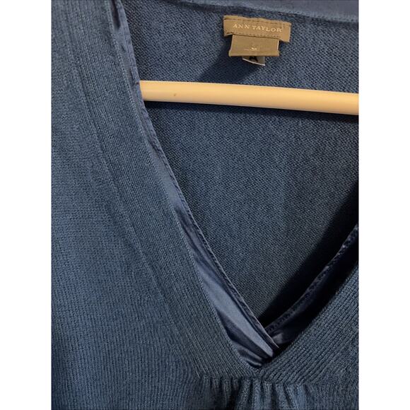 VTG Ann Taylor Wool Angora Babydoll Blue Sweater M Coquette Y2K Quiet Luxury - Picture 2 of 10